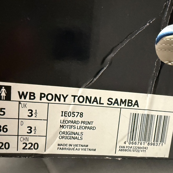 Adidas x Wales Bonner Pony Tonal Samba Leopard US 5 - Picture 3 of 9